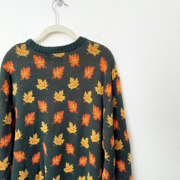 [Kiel James Patrick] Cozy Fall Leaf Wool Blend Crew Neck Sweater Unisex Size XXL - Picture 10 of 12